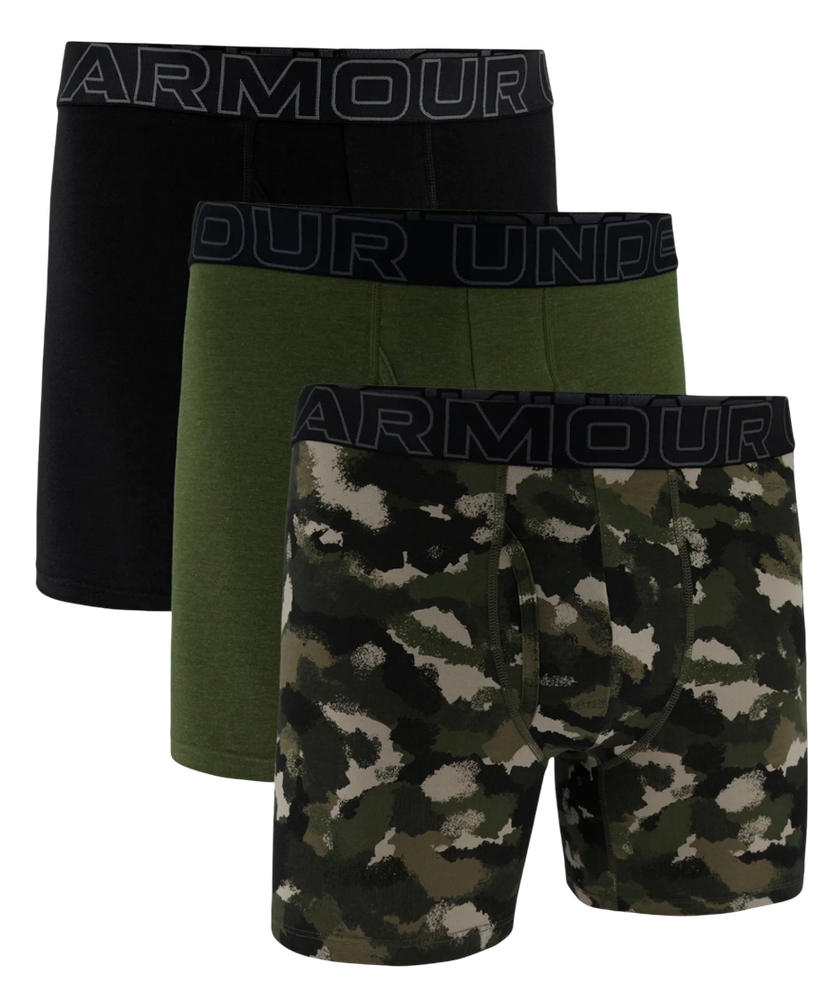 Boksere Under Armour Performance Cotton Printed 6-Inch Boxer Briefs 3-Pack Flerfarvet | 1383890-391
