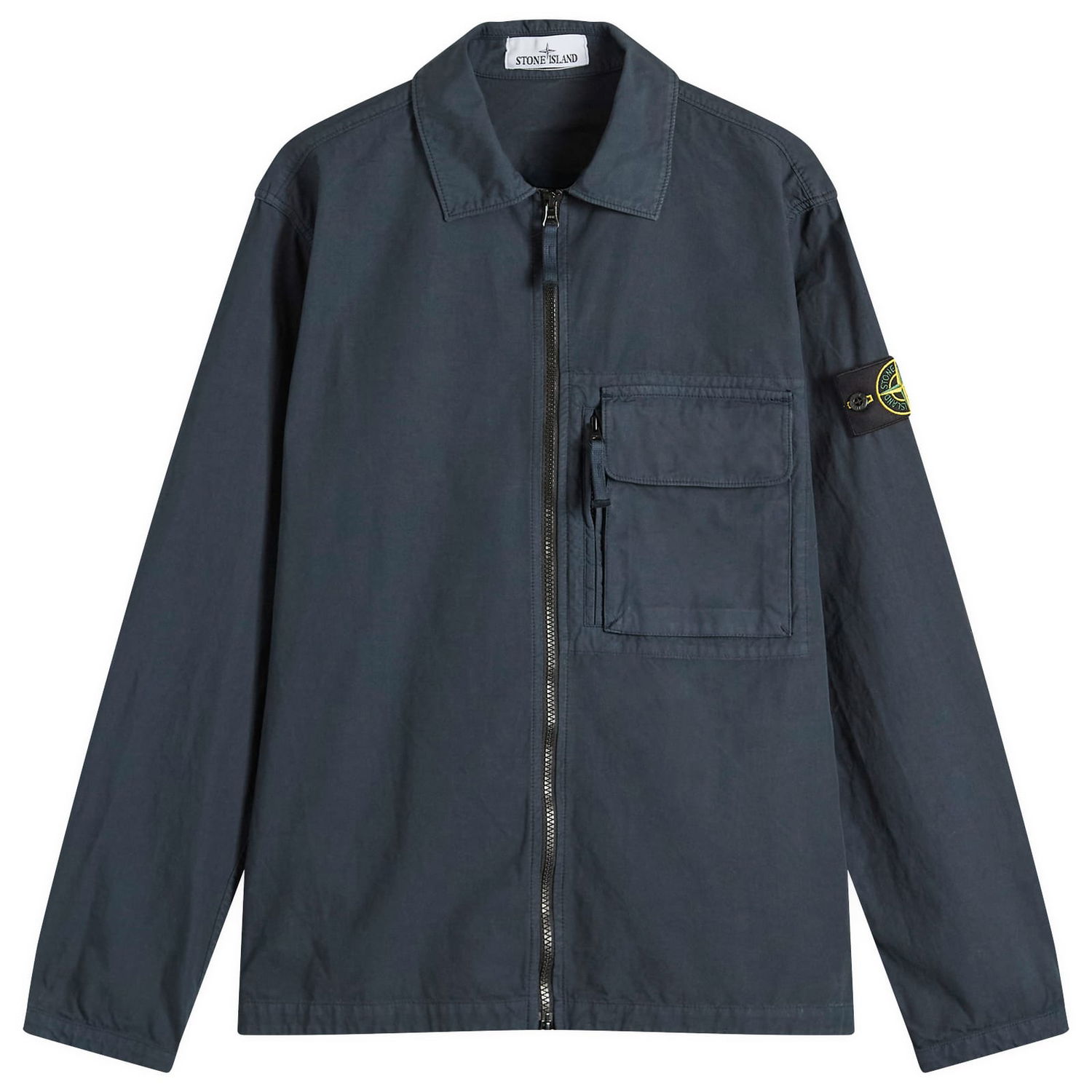 Jakke Stone Island Canvas Weave Zip Shirt Jacket, Size Large Blå | K2S151200004-V0020, 1