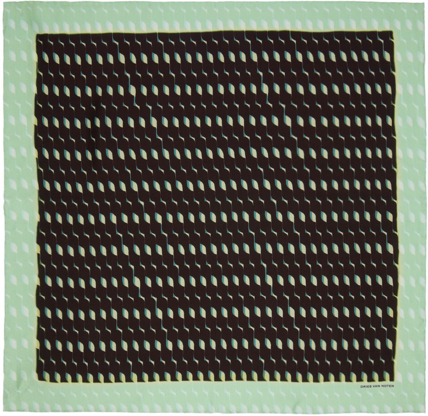 Tørklæde Dries Van Noten Optical Geometric Pattern Scarf Brun | 241-021300-8007, 0