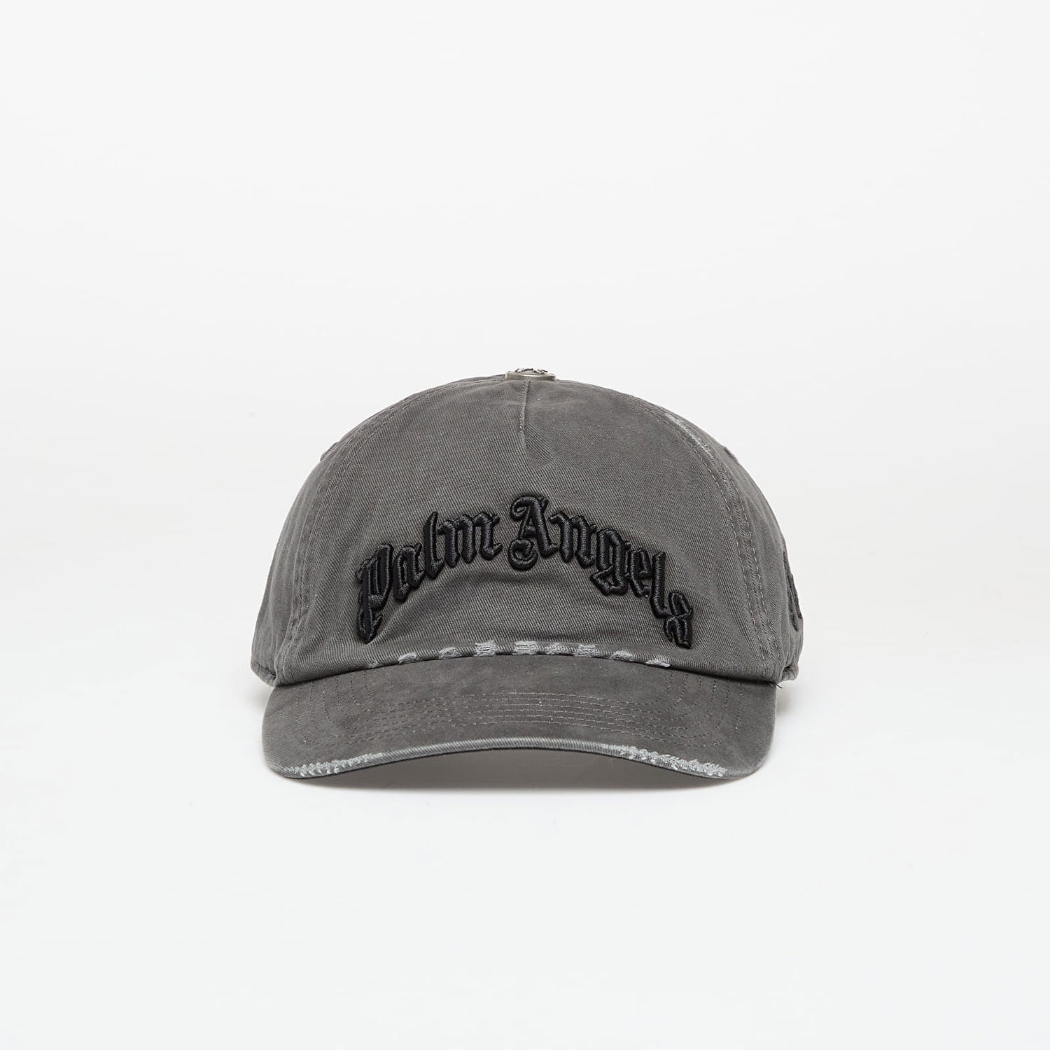Kasket Palm Angels Curved Logo Distressed Cap Anthracite/ Black Universal Grå | PMLB104F25FAB0071110, 0