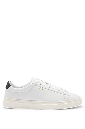 Tøj og tilbehør BOSS BOSS Polished Leather with Logo Details Hvid | 50536480, 1