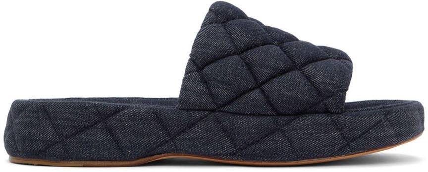 Sneakers og sko Bottega Veneta Denim Slide Sandals Blå | 709004 V26M0, 0