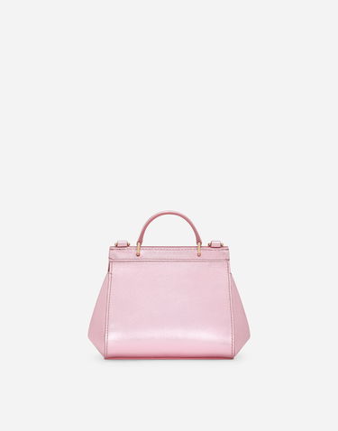 Håndtaske Dolce & Gabbana Dolce & Gabbana Sicily Crystal Embellished Calfskin Bag Lyserød | EB0003AA7468M305, 2