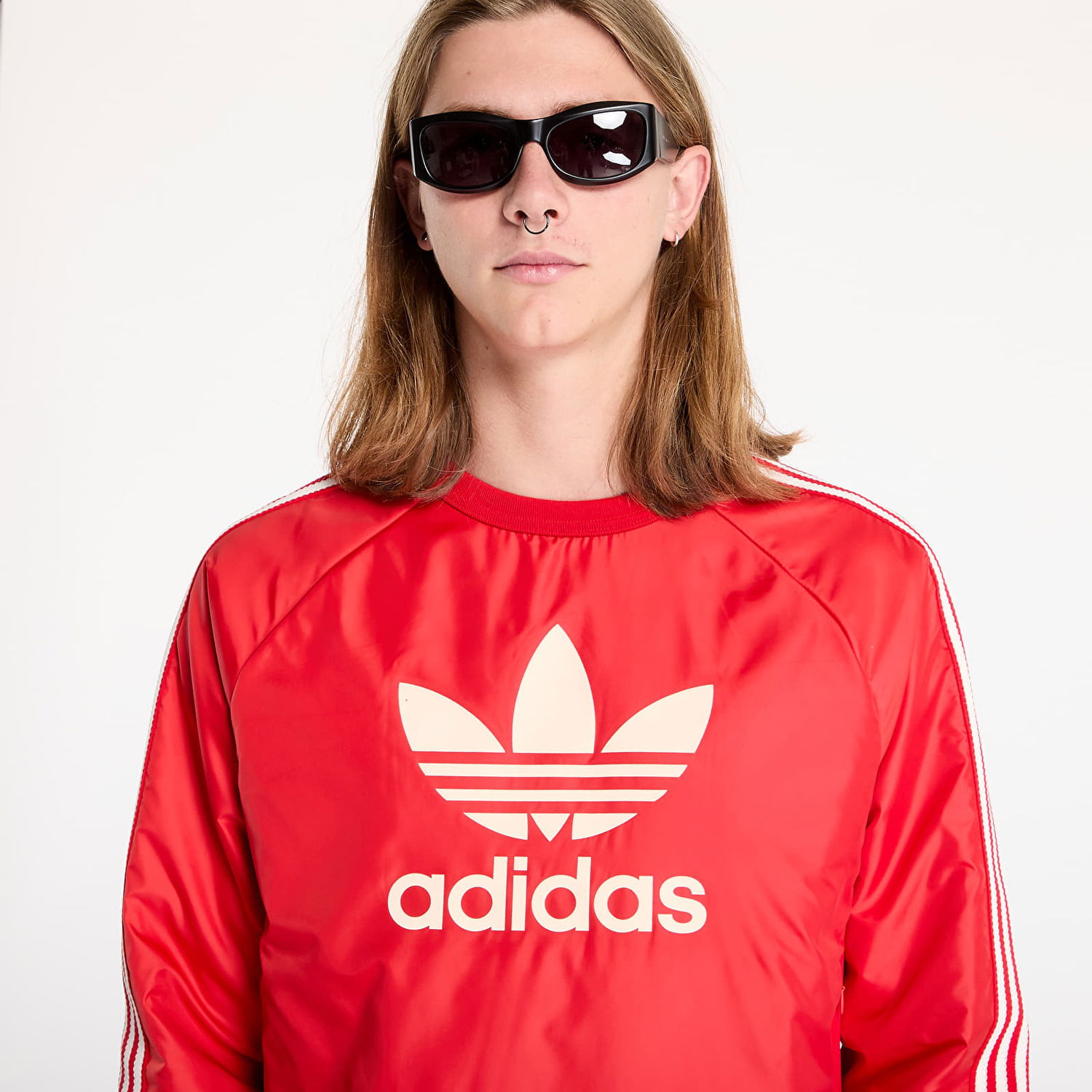 Sweatshirt adidas Originals Wales Bonner x Nylon Sweatshirt Better Scarlet Rød | JE5994, 1