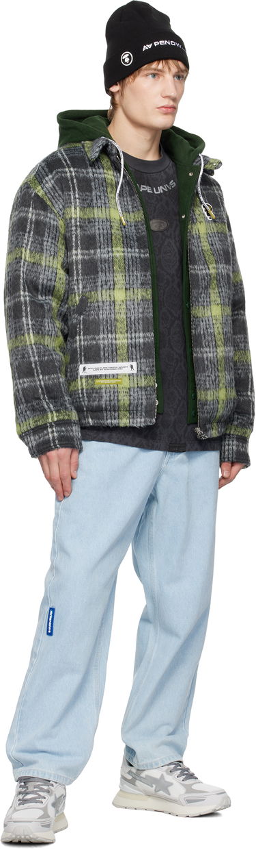 Bomberjakke AAPE by A Bathing Ape AAPE by A Bathing Ape Moonface Logo Check Hooded Jacket Flerfarvet | AAPJKM7681XXNGYM, 3