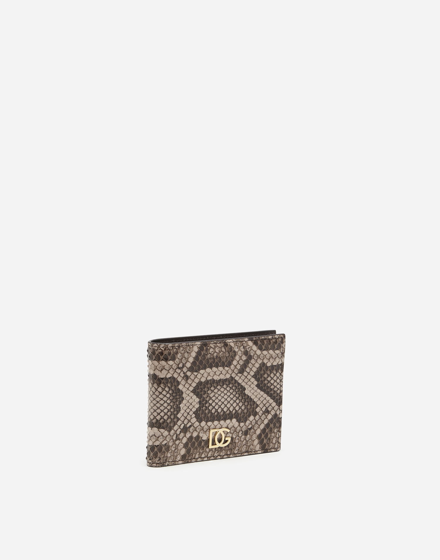 Tegnebog Dolce & Gabbana Dolce & Gabbana Python Leather Bifold Wallet with Crossover DG Logo Beige | BP2463A204387145, 1