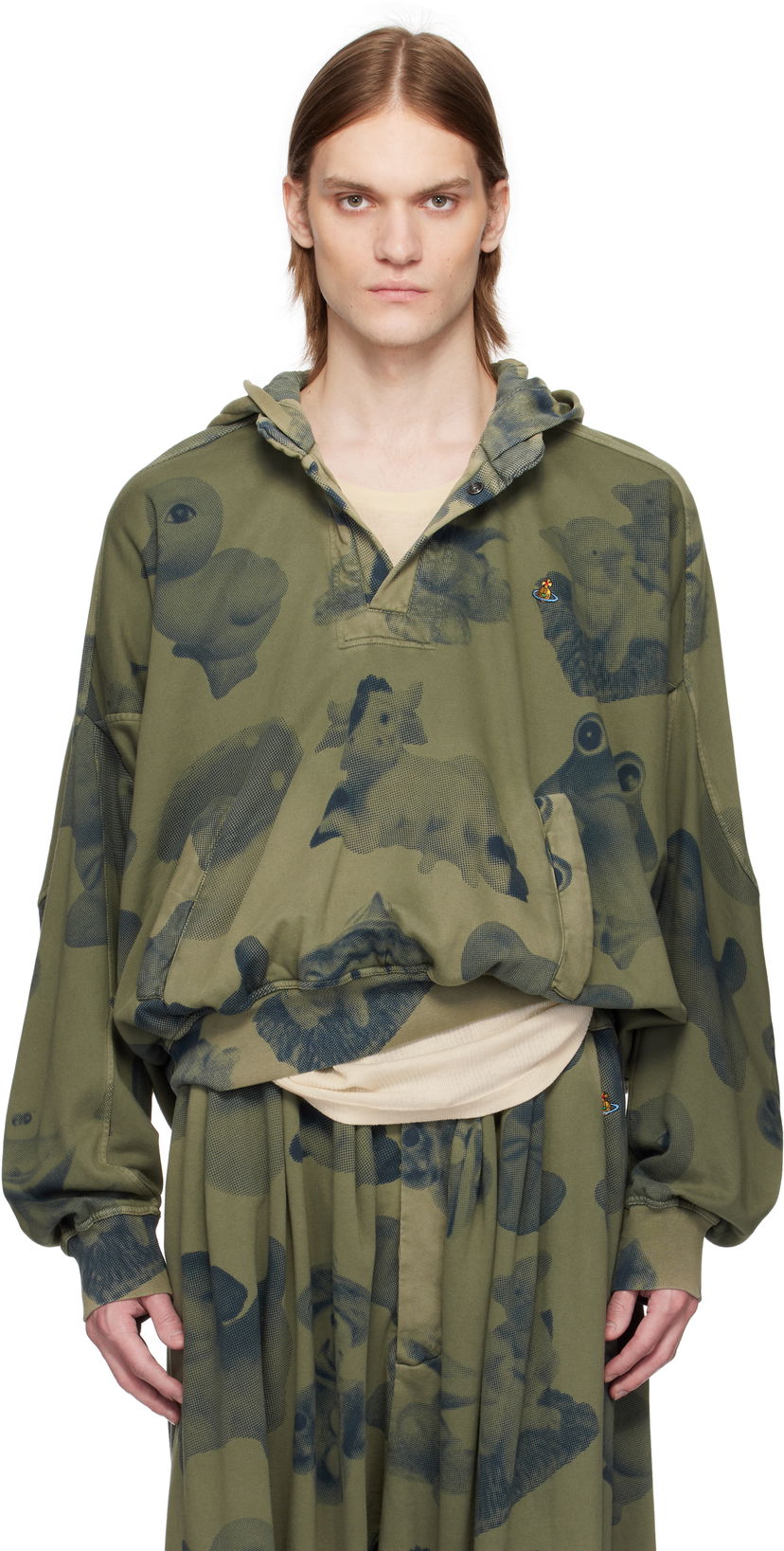 Sweatshirt Vivienne Westwood Vivienne Westwood Baseball Print Hoodie Grøn | 3I010012-J009H-