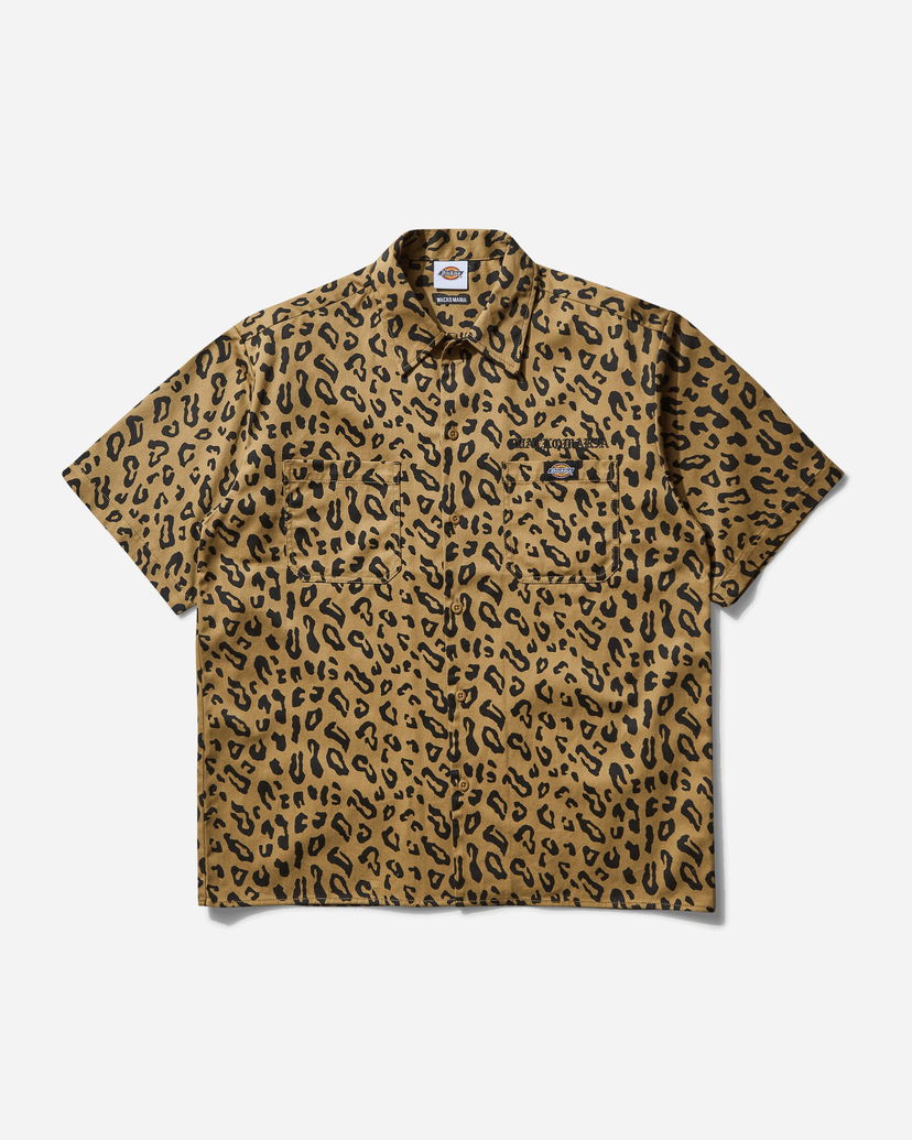 Skjorte WACKO MARIA Dickies Leopard Work Shirt Type-2 Brun | 25SS-WMS-DC02 LEOPARD