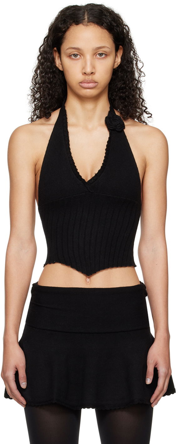 Tanktop GUIZIO Guizio Alacant Halter Knit Top Sort | R24606S020