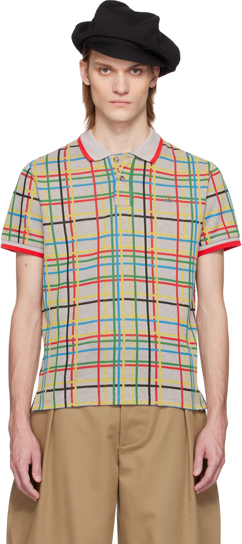 Polo skjorte Vivienne Westwood Vivienne Westwood Classic Plaid Polo Flerfarvet | 2H01000I-J009E-