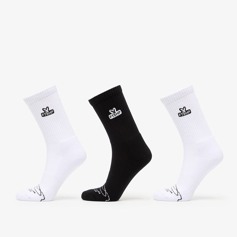 Sokker Footshop Playboy x FTSHP Socks 3 Pack Black/ White Flerfarvet | FTSHP_541