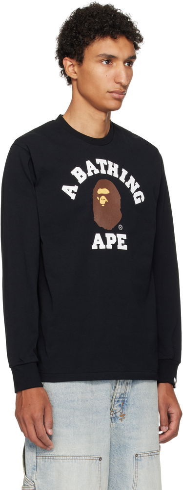 T-shirt BAPE A Bathing Ape College Long Sleeve T-Shirt Hvid | 001LTL301013M, 4