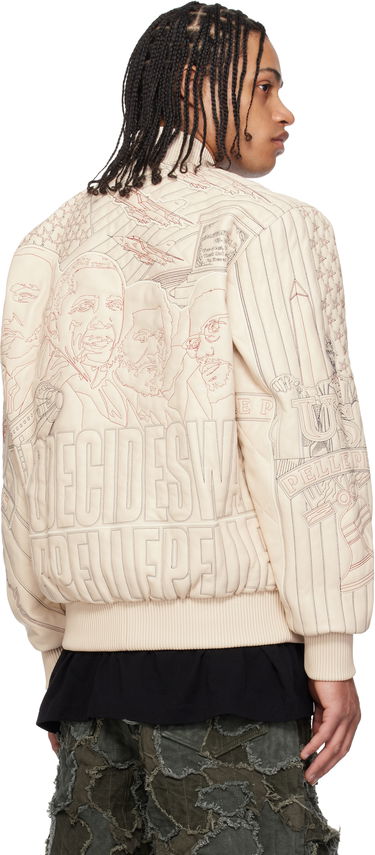 Bomberjakke Who Decides War Who Decides War Pelle Pelle Edition Monument Leather Jacket Beige | 1131500019SS25, 2