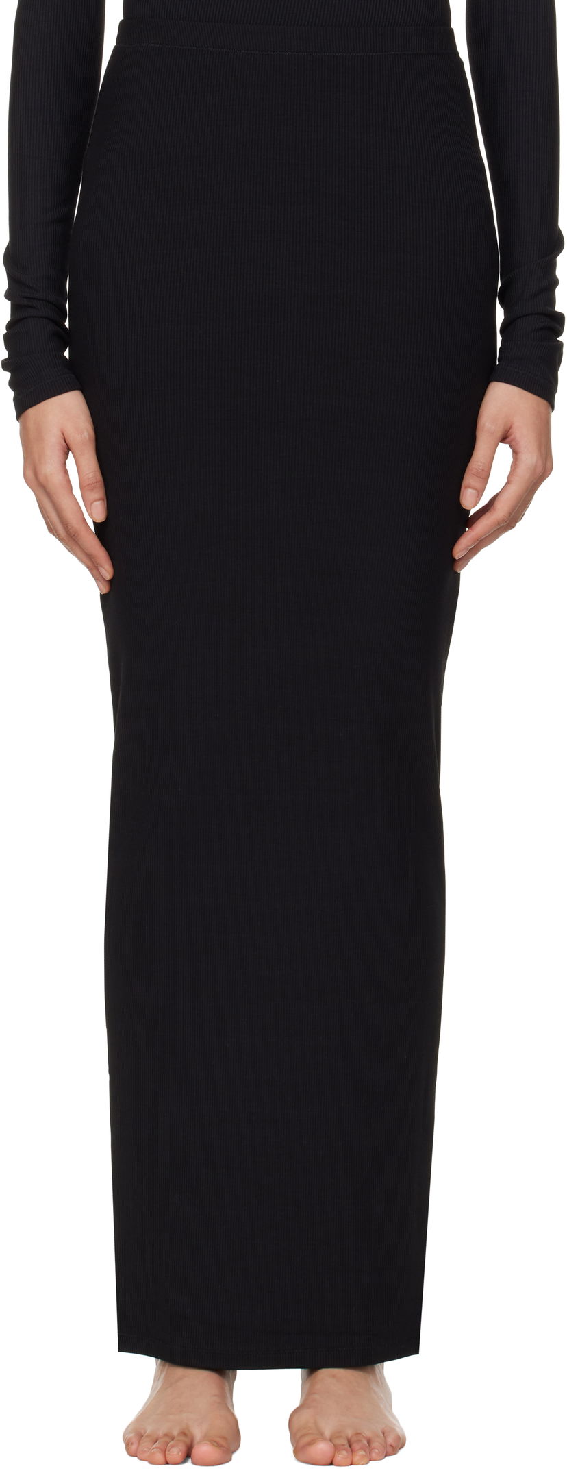 Nederdel SKIMS Soft Lounge Long Maxi Skirt Sort | BO-SKT-3492