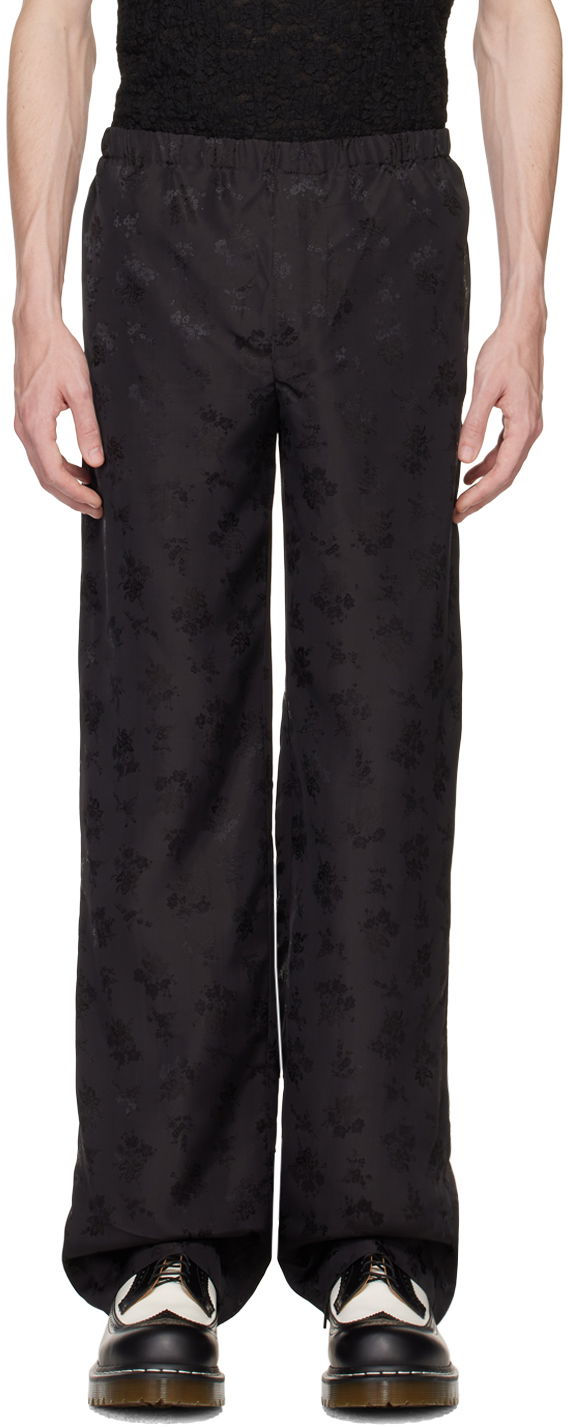 Bukser Anna Sui Anna Sui Floral Jacquard Trousers Sort | M1023H41