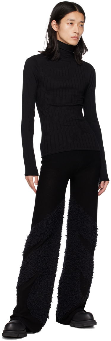 T-shirt Dion Lee Fitted Ribbed Turtleneck Top Sort | C7104F22, 3