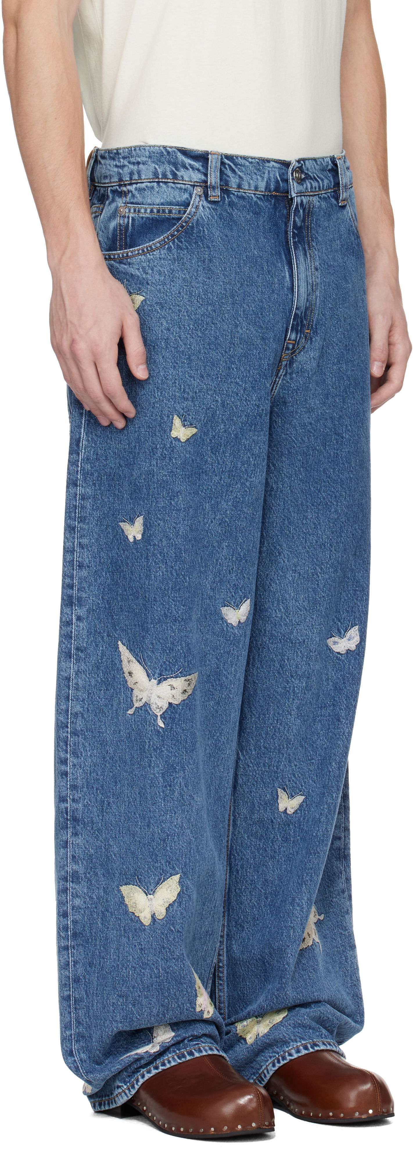Jeans OUR LEGACY Our Legacy Vast Cut Butterfly Embroidered Jeans Blå | M2255VCI, 1