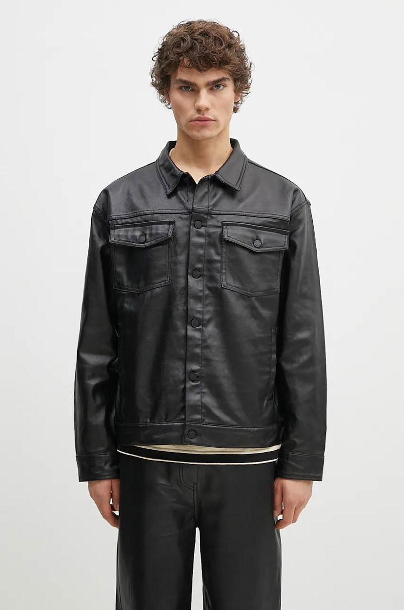 Jakke Pleasures Trucker Jacket Sort | P24F040