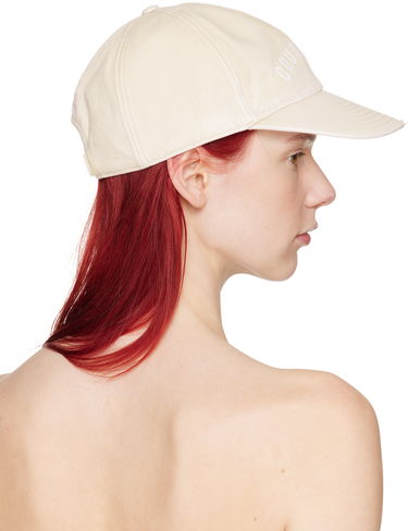 Kasket Courrèges Courrèges Embroidered Washed Cap Beige | 124ACT031CO0024, 2