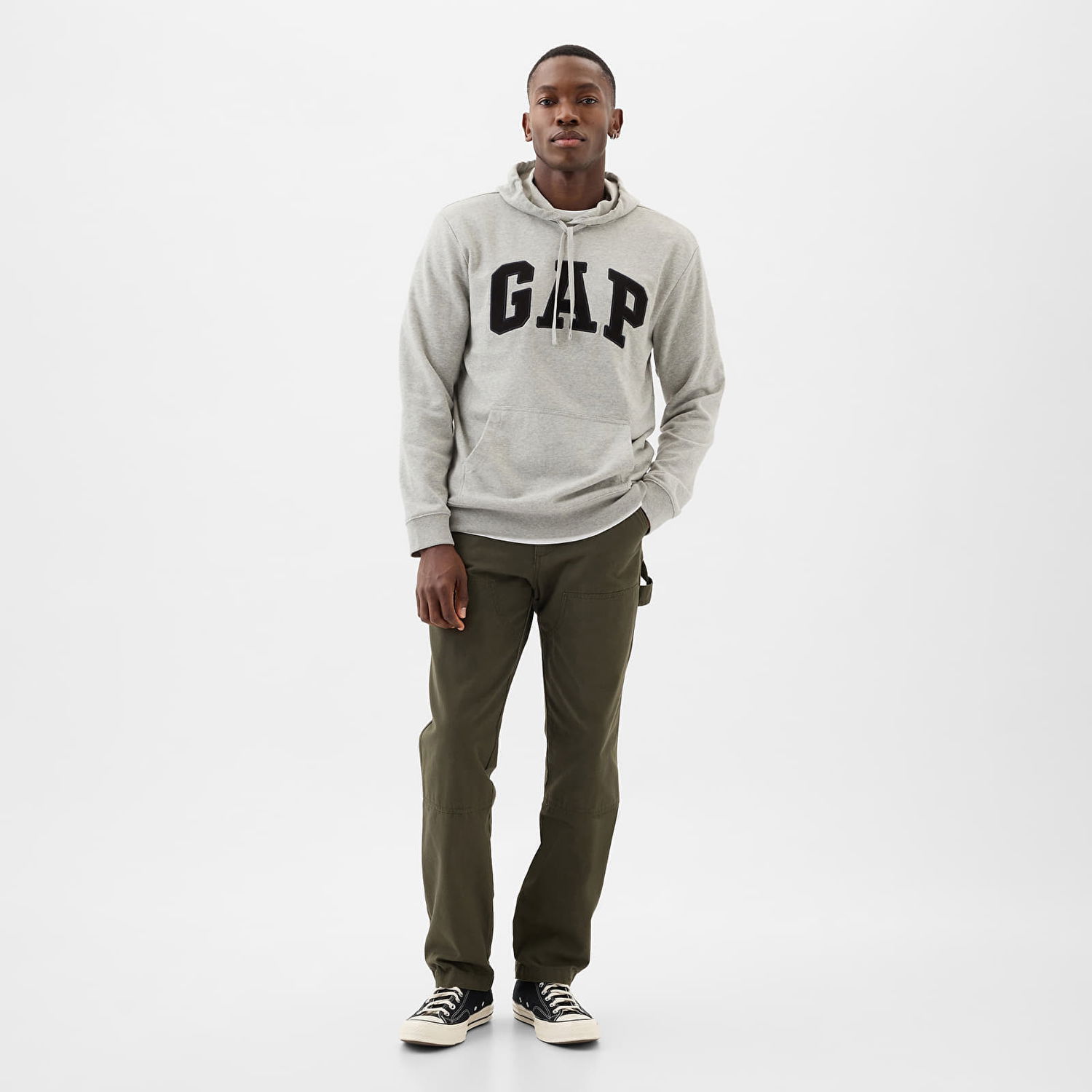 Sweatshirt GAP French Terry Pullover Logo Hoodie B08 Grå | 868453-03, 1