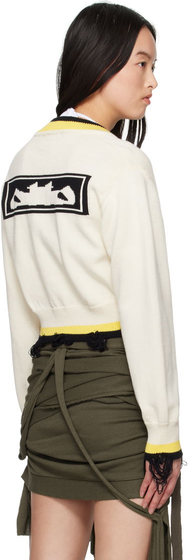 Sweater Ottolinger Ottolinger Cropped V-Neck Sweater Hvid | 107-101507-02, 2