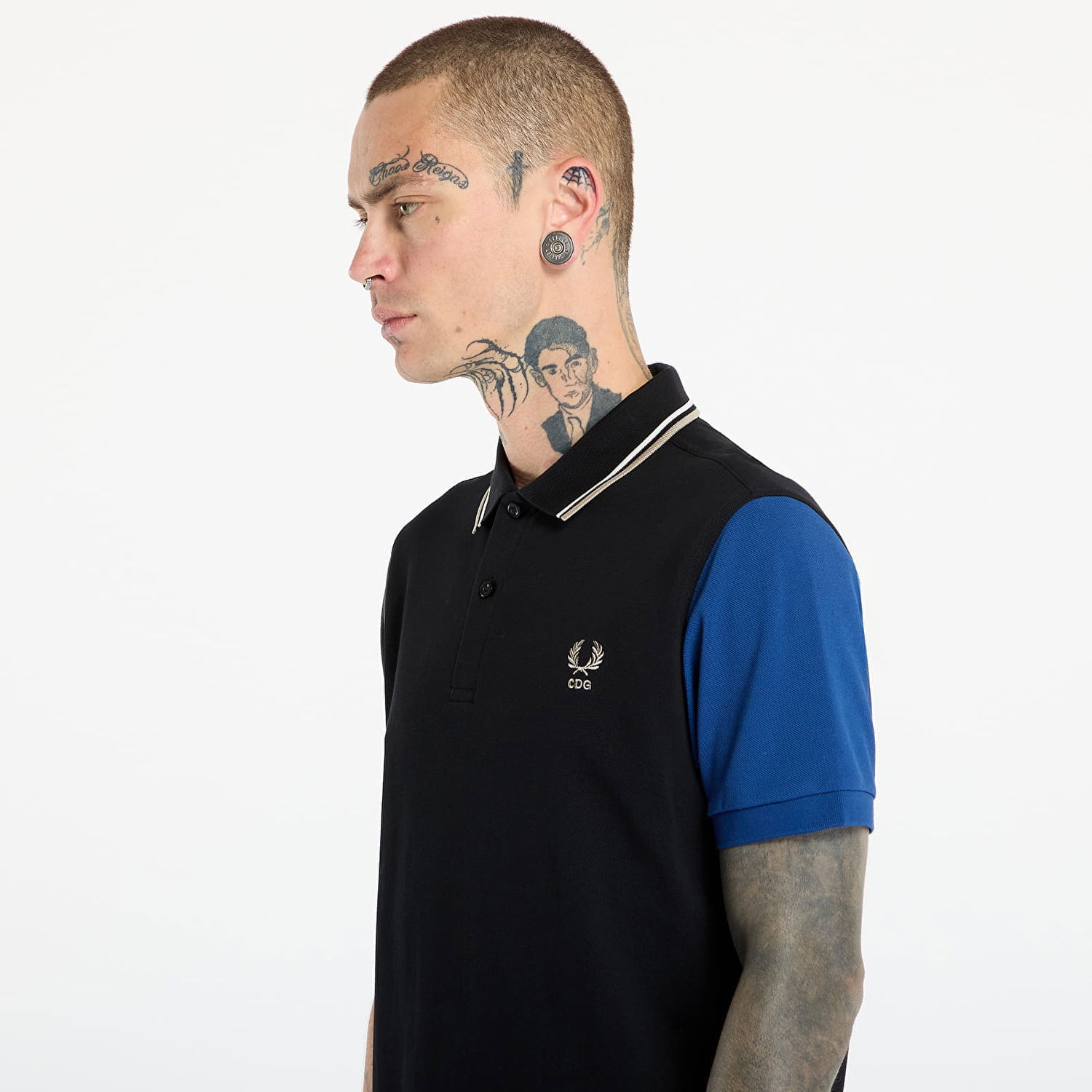 Polo skjorte Comme des Garçons Comme des Garçons SHIRT x Fred Perry Polo Knit Flerfarvet | FP-T501-W25 Black, 1