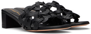 Sneakers og sko Gianvito Rossi Amalfi Woven Leather Heeled Sandals Sort | G10025-45RIC-CLN, 3