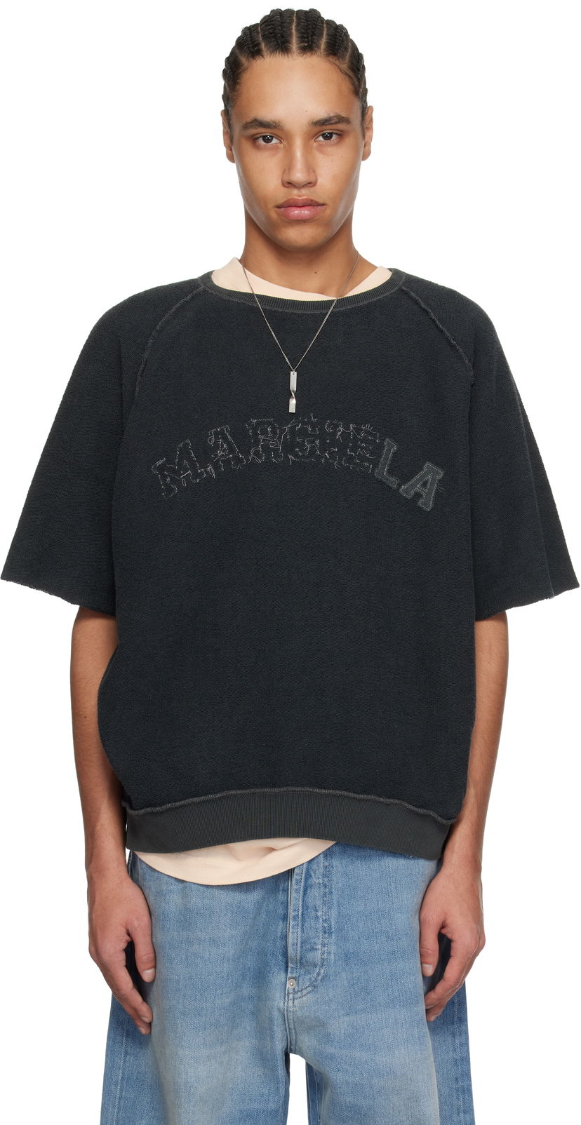 Sweater Maison Margiela Maison Margiela Logo Short-Sleeve T-Shirt Sort | S50GU0229 M25021