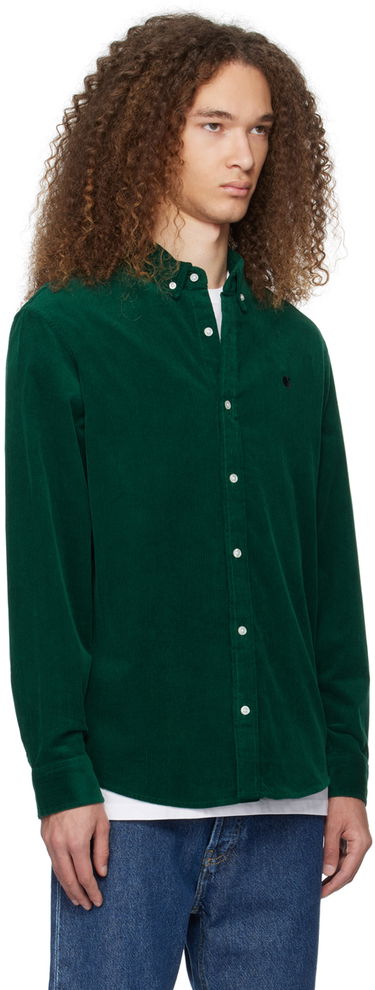 Skjorte Carhartt WIP Corduroy Button-Down Shirt Grøn | I030580, 1
