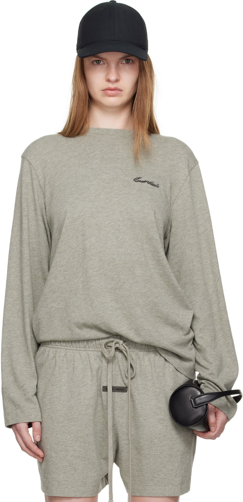 T-shirt Fear of God Fear of God ESSENTIALS Classic Fit Long Sleeve T-Shirt Sort | 125SP255885FW