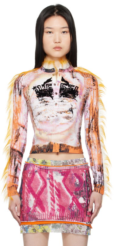 Crop top Diesel Abstract Print Henley T-Shirt Flerfarvet | A16505 0LKBA, 0