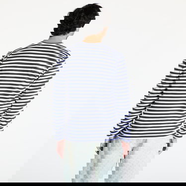 T-shirt Comme des Garçons Comme des Garçons PLAY Stripe Emblem Long Sleeve Tee Mørkeblå | AX-T806 NAVYxWHITE, 5