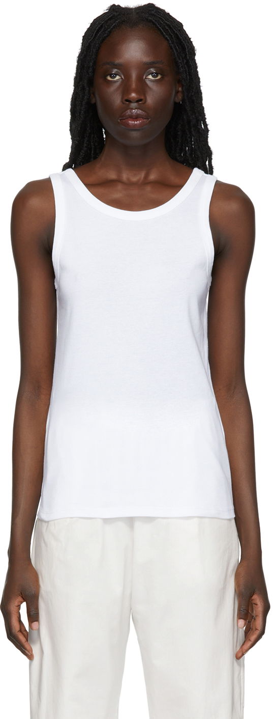 Tanktop The Row Frankie Slim Tank Top Hvid | 3984-K233