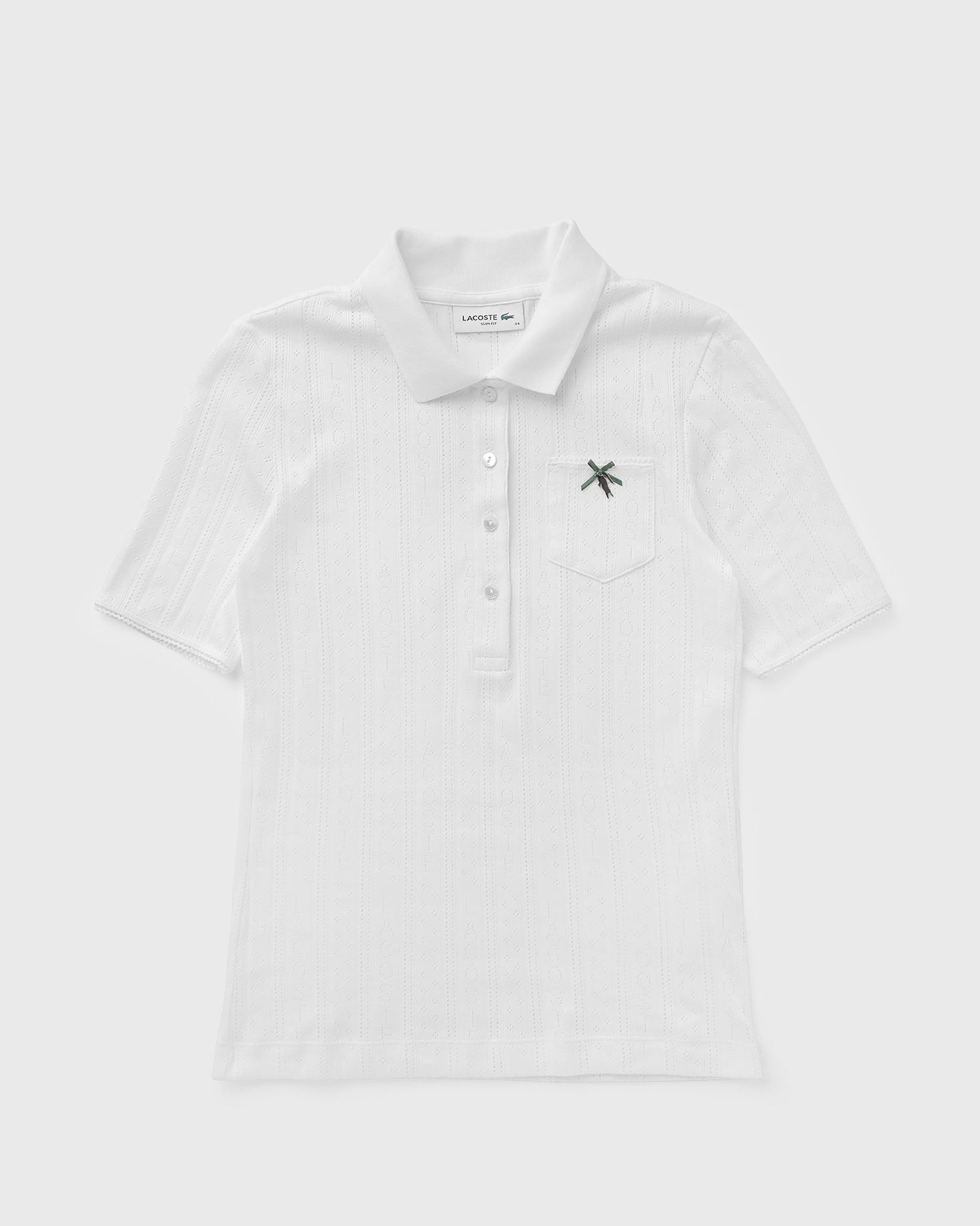 Polo skjorte Lacoste Slim Fit Eyelet Polo Shirt with Embroidered Dragonfly Hvid | DF5296-70V, 0
