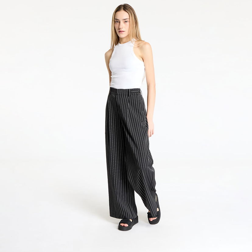 Bukser Urban Classics Urban Classics Pinstripe Wide Leg Trousers Sort | TB7068-18580