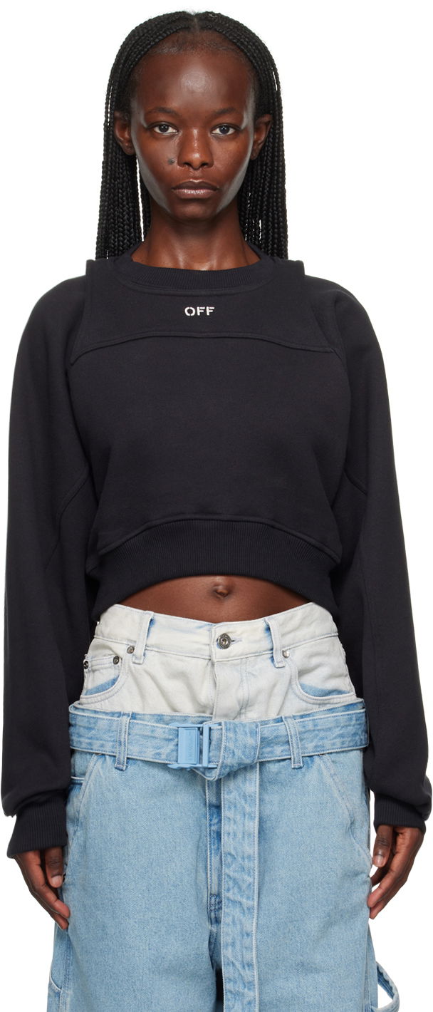 Sweatshirt Off-White Black Layered Sweatshirt Sort | OWBA071F23JER0011001