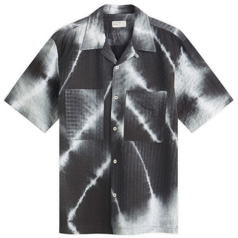 Skjorte Universal Works Tie Dye Seersucker Camp Shirt, Size Large Sort | 32159-CHC