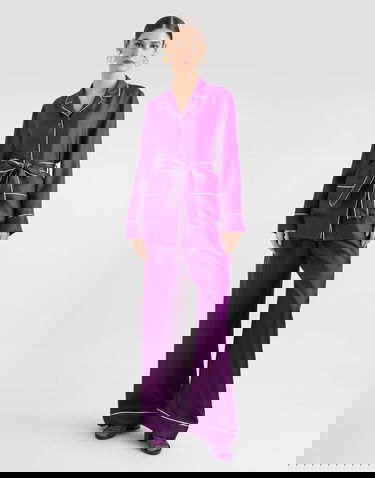 Skjorte Dolce & Gabbana Dolce & Gabbana Silk Twill Vanity Shirt Lilla | F5I89TFU10SF0571, 1