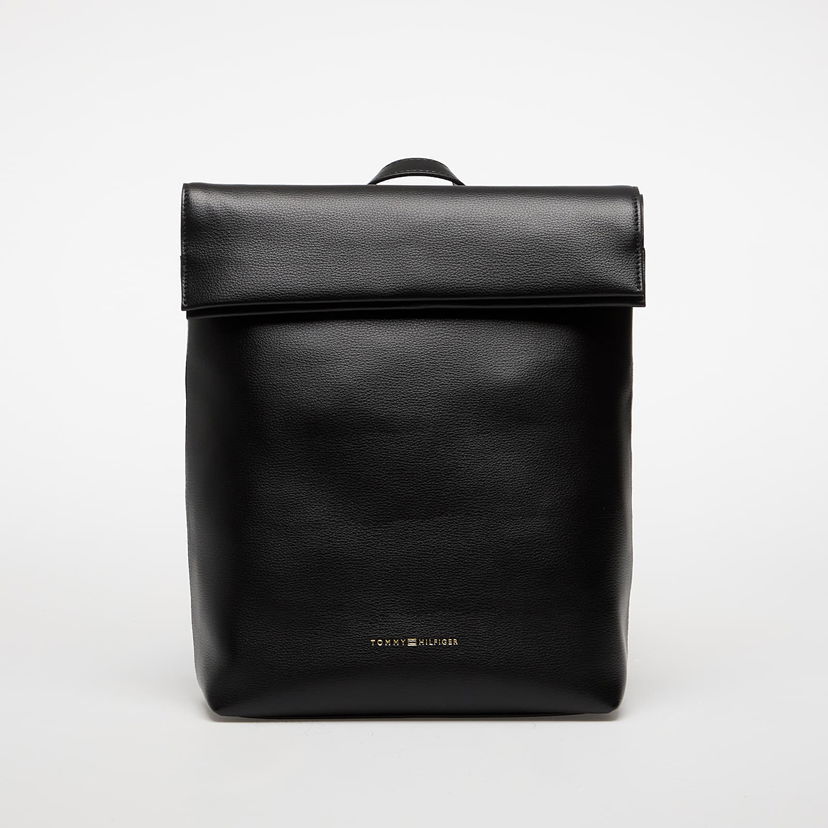 Rygsæk Tommy Hilfiger Tommy Hilfiger Logotape Fold-Over Backpack Sort | AW0AW17654 BDS