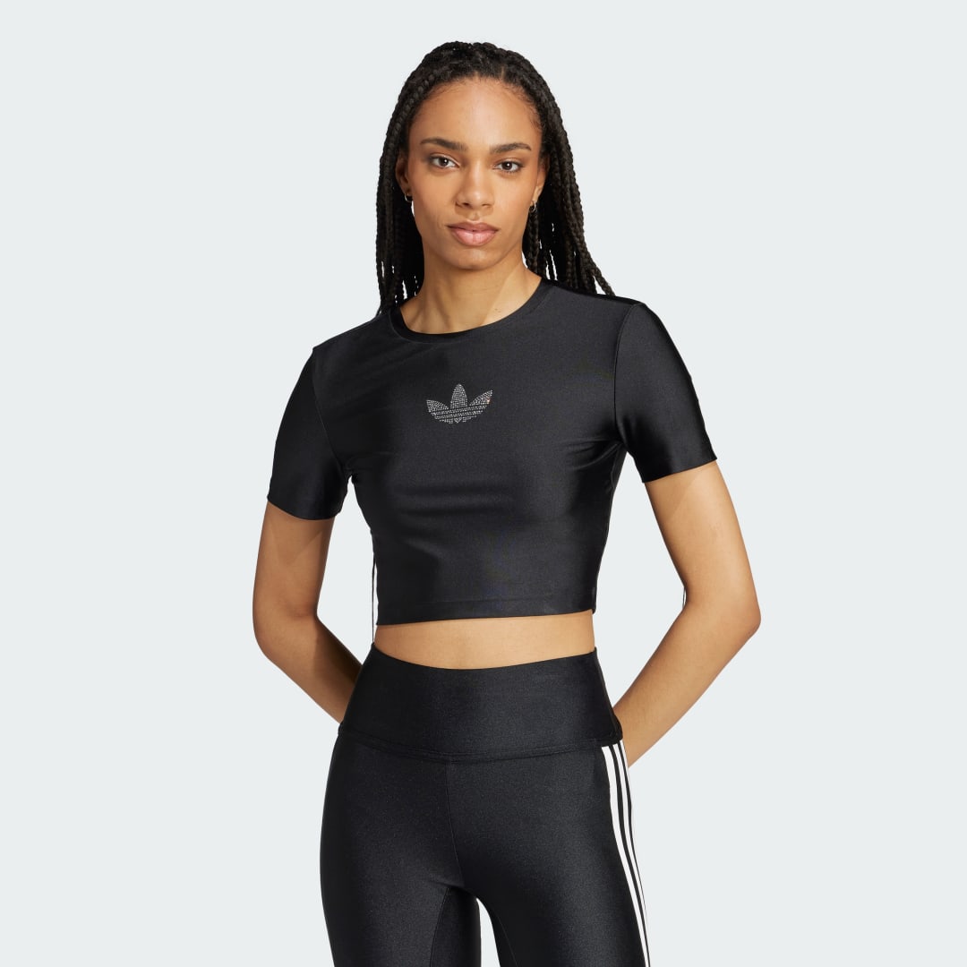 T-shirt adidas Performance Rhinestone Trefoil T-shirt Sort | IW5681, 0