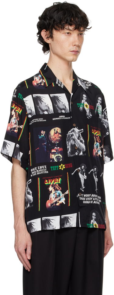 Skjorte WACKO MARIA WACKO MARIA Bob Marley Print Short Sleeve Shirt Sort | BOBMARLEY-WM-HI09, 1