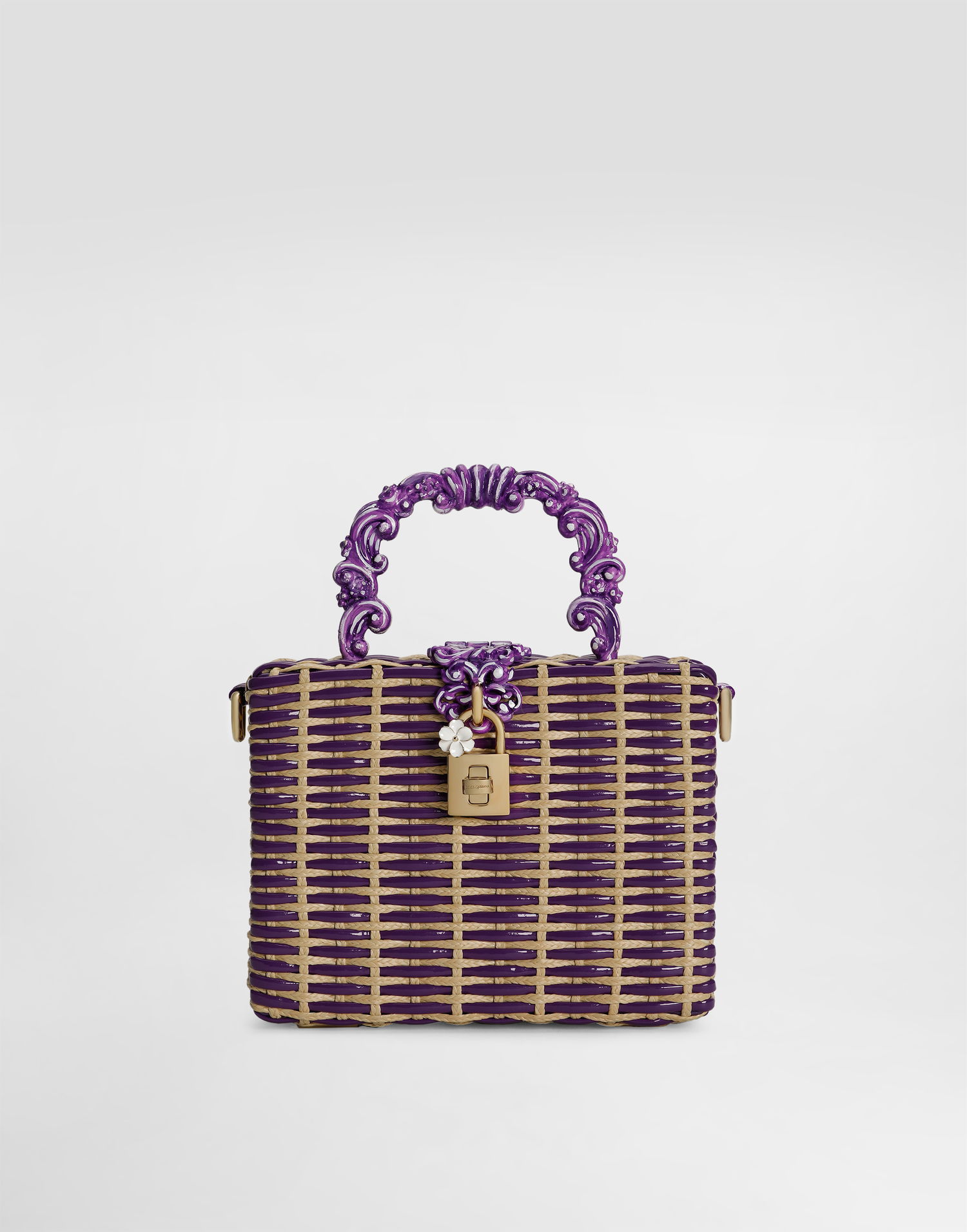 Håndtaske Dolce & Gabbana Dolce & Gabbana Dolce Box Woven Handbag Lilla | BB5970A9AC58S534, 0