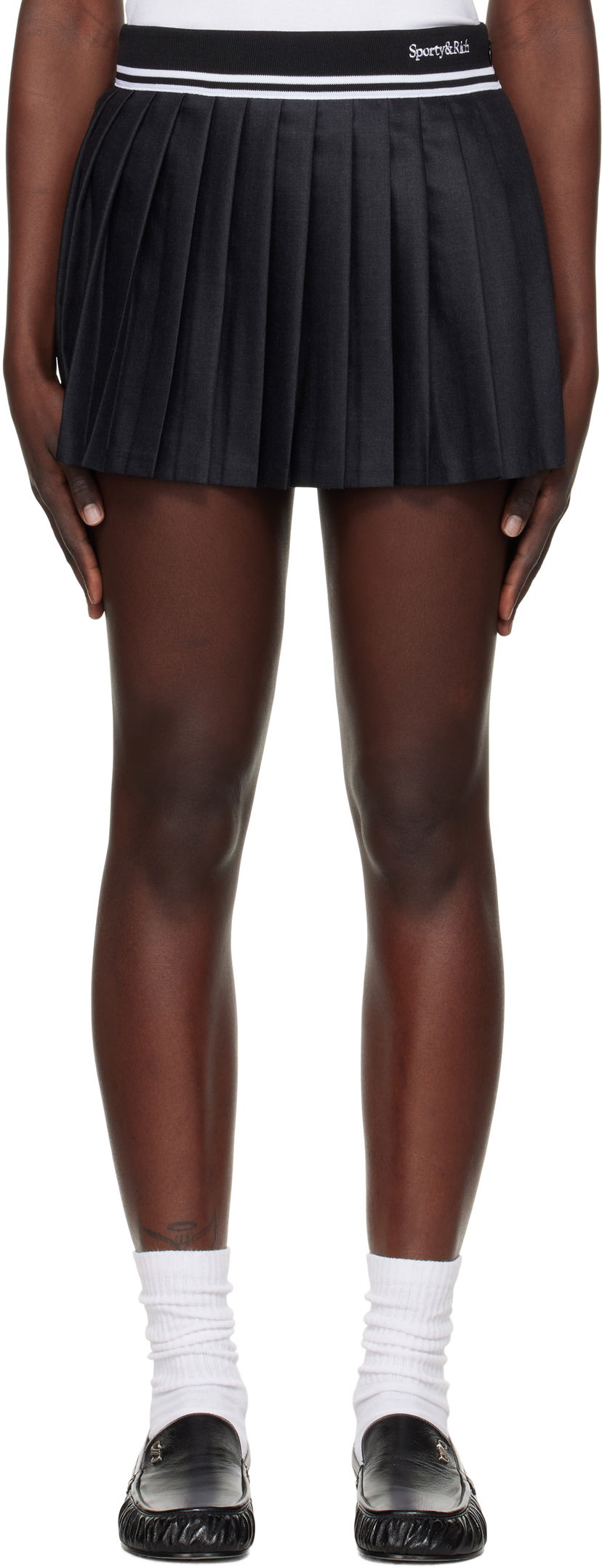 Nederdel Sporty & Rich Abigail Pleated Miniskirt Sort | SK012506300GY16