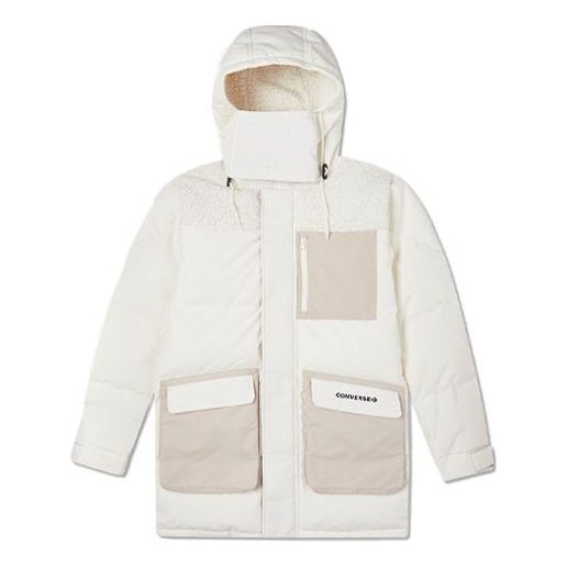 Puffer jakke Converse Premium Mid Down Jacket Hvid | 10021971-A03, 0