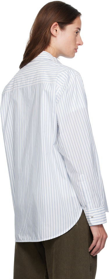 Skjorte Moncler Moncler Striped Zip Shirt Hvid | K20932F00016598S1, 2