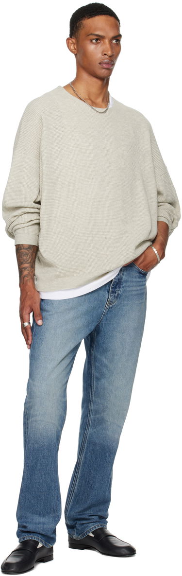 Sweatshirt Fear of God Fear of God ESSENTIALS Waffle Long Sleeve Crewneck Sweatshirt Grå | 192SP256162F, 3