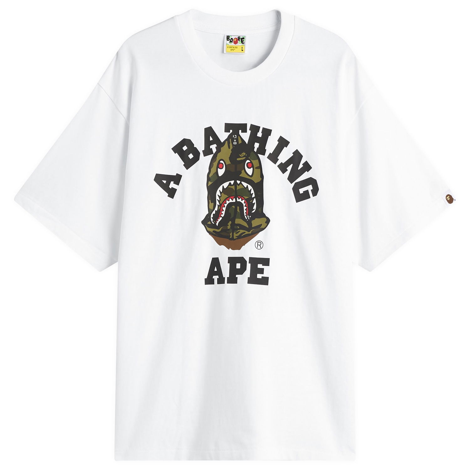 T-shirt BAPE 1st Camo Shark Seijin College T-Shirt Hvid | 001TEL801316M-WHT, 1