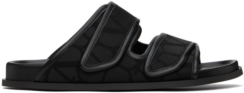 Sneakers og sko Valentino Garavani Toile Iconographe Sandals "Black" Sort | 4Y2S0H86IDQ, 0