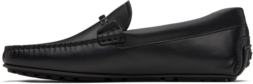 Sneakers og sko BOSS Leather Loafers with Branded Hardware Sort | 50548100