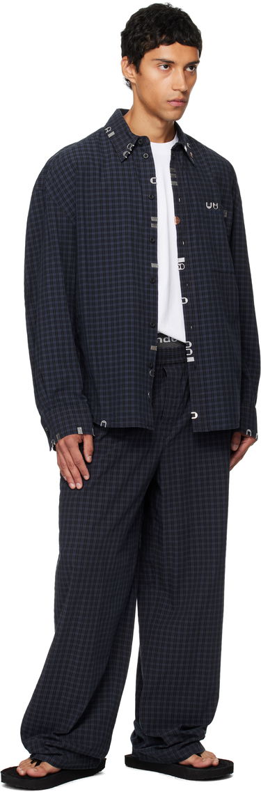 Skjorte Alexander Wang Alexander Wang Boxy Check Shirt Mørkeblå | 6WC3251093, 3